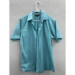 Architect Mens Shirt Size Medium 15-15.5 Blue Short Sleeve Button Up Collared